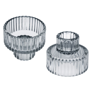 Świecznik szklany TeaLight Gray 5cm RAVI